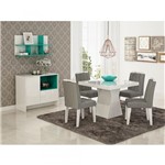 Ficha técnica e caractérísticas do produto Sala de Jantar Olivia 1000X1000 com 4 Cadeiras Elisa Branco e Platina - Cimol