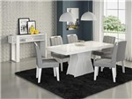 Ficha técnica e caractérísticas do produto Sala de Jantar Olivia 160X80 com 6 Cadeiras Elisa Branco/Platina - Cimol