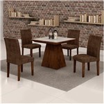 Ficha técnica e caractérísticas do produto Sala de Jantar Sevilha 4 Cadeiras Classic Chocolate Animale Marrom 52