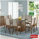 Ficha técnica e caractérísticas do produto Sala de Jantar Vívian Conjunto de Mesa com 8 Cadeiras 4412 Madesa - BEGE