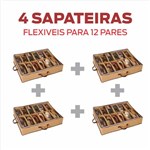 Ficha técnica e caractérísticas do produto Sapateira Flexível 12 Pares - Kit 4 Unids. - Vb Home