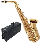 Saxofone Alto Sa500 Bgd Eagle Dourado Escovado em Mib com Case