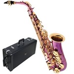 Ficha técnica e caractérísticas do produto Saxofone Alto SA500 TP Eagle Violeta Dourado em Mib com Case