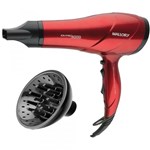 Secador de Cabelo Mallory Pro 4000 Bivolt Vermelho + Difusor Cachos