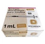Ficha técnica e caractérísticas do produto Seringa 1ML Insulina com Agulha 13 X 0,45 MM CX/100 UN - DESCARPACK