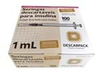 Ficha técnica e caractérísticas do produto Seringa Insulina com Agulha Cx C/ 100un - Descarpack