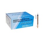 Ficha técnica e caractérísticas do produto Seringa Insulina Solidor 1ML 26G 13x0,45mm (Caixa com 100 Unidades)