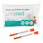 Ficha técnica e caractérísticas do produto Seringa para Insulina 1 Ml, com Agulha 6x0,25 Mm