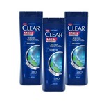 Ficha técnica e caractérísticas do produto Shampoo Anticaspa Clear Men Ice Cool Menthol 400ml - 3un