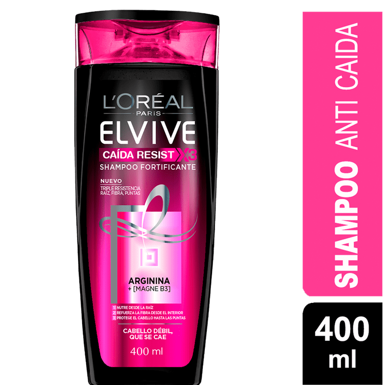 Ficha técnica e caractérísticas do produto Shampoo Elvive 400 Ml, Arginina ResistX3