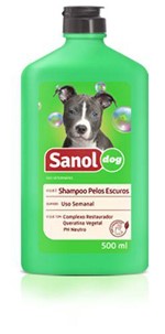 Ficha técnica e caractérísticas do produto Shampoo para Cães Pêlos Escuros Sanol 500ml