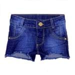 Ficha técnica e caractérísticas do produto Shorts Look Jeans Barra Desfiada Jeans - Azul - Menina - Dafiti