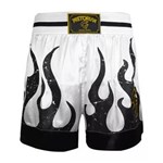 Ficha técnica e caractérísticas do produto Shorts Muay Thai Pretorian Flame Branco e Preto