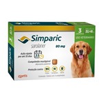 Ficha técnica e caractérísticas do produto Simparic 80mg para Cães de 20,1 a 40kg - 3 Comprimidos - Zoetis