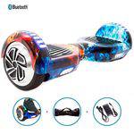 Skate Elétrico Hoverboard 6.5" Gelo Fogo Bluetooth e Led com Bolsa - Bateria Samsung - Smart Balance