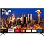 Ficha técnica e caractérísticas do produto Smart TV 4K LED 58" Philco PTV58F60SN, Dolby Audio, 3 HDMI, 2 USB, 60Hz
