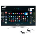 Ficha técnica e caractérísticas do produto Smart TV 3D LED 40” Full HD Samsung UN40H6400 com 480Hz Clear Motion Rate, Wi-Fi e 2 Óculos 3D