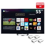 Ficha técnica e caractérísticas do produto Smart TV 3D LED 55” 4K Sony XBR-55X855A com Motionflow XR 960hz, Processador X-Reality PRO, Wi-Fi e 4 Óculos 3D