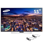 Ficha técnica e caractérísticas do produto Smart TV 3D LED 55” 4K Ultra HD Samsung UN55HU8500 com UHD Upscalling, 1200Hz Clear Motion Rate e 2 Óculos 3D