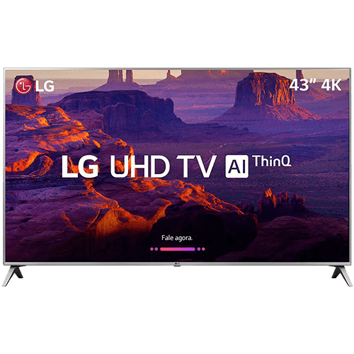 Ficha técnica e caractérísticas do produto Smart TV LED 43" LG 43UK6510 Ultra HD 4k com Conversor Digital 4 HDMI 2 USB Wi-Fi Thinq Ai Dts Virtual X 60Hz Inteligencia Artificial - Prata