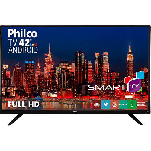 Ficha técnica e caractérísticas do produto Smart TV LED 42" Philco PH42F10DSGWA Full HD com Conversor Digital 2 HDMI 2 USB Wi-Fi Sleep Timer 60Hz Preta