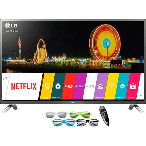 Smart TV LED 55" LG Cinema 3D 55LF6500 Full HD com Conversor Digital 3 HDMI 3 USB Wi-Fi + 4 Óculos 3D