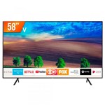 Ficha técnica e caractérísticas do produto Smart TV LED 58" Ultra HD 4K Samsung RU7100 3 HDMI 2 USB Wi-Fi