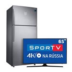 Ficha técnica e caractérísticas do produto Smart TV LED 65" UHD 4K Samsung 65MU6100 + Refrigerador Samsung RT46K6361SL Inox - 110V