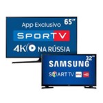 Ficha técnica e caractérísticas do produto Smart TV LED 65" UHD 4K Samsung 65MU6100 + Smart TV LED 32" HD Samsung 32J4300