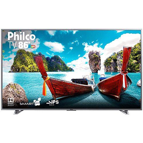 Ficha técnica e caractérísticas do produto Smart TV LED 86" Philco PTV86e30DSWNT Ultra HD 4k com Conversor Digital 3 HDMI 2 USB Wi-Fi 60Hz - Titânio