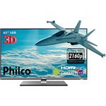 Ficha técnica e caractérísticas do produto Smart TV LED 3D 65" Philco PH65X78DAG Ultra HD 4K 3 HDMI 3 USB 1 Conexão PC 120HZ Câmera 2 Óculos 3D