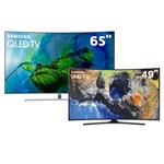 Ficha técnica e caractérísticas do produto Smart TV QLED 65" UHD 4K Curva Samsung Q8C + Smart TV LED 49" UHD 4K Curva Samsung 49MU6300