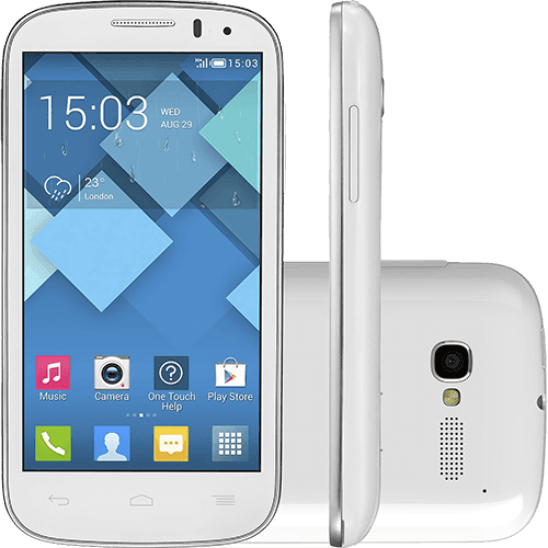 Ficha técnica e caractérísticas do produto Smartphone Alcatel OT-5037E Pop C5 Dual Chip Android Tela 4.5" 4GB 3G Wi-Fi Câmera 5MP Flash de LED - Branco
