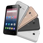 Ficha técnica e caractérísticas do produto Smartphone Alcatel Pixi4 4 Metallic com 4 Capas, Câmera 8MP, Selfie 5MP com Flash, Memória 8GB, Quad Core 1.3Ghz, Android 6.0, Dual Chip e 3G