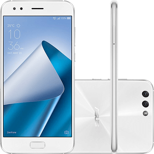 Ficha técnica e caractérísticas do produto Smartphone Asus Zenfone 4 4GB Memória Ram Dual Chip Android Tela 5.5" Snapdragon 64GB 4G Câmera Dual Traseira 12MP + 8MP Câmera Frontal 8MP - Branco