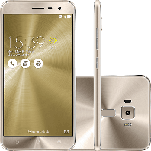 Ficha técnica e caractérísticas do produto Smartphone Asus Zenfone 3 Dual Chip Android 6 Tela 5.5" 64GB 4G Câmera 16MP - Dourado