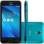 Ficha técnica e caractérísticas do produto Smartphone Asus Zenfone GO ZC500T", 3G Android 5.1 Quad Core 1.3GHz 16GB Câmera 8MP Tela 5.", Azul