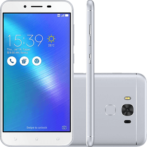 Smartphone Asus Zenfone 3 Max Dual Chip Android 6.0 Tela 5.5" Qualcomm Snapdragon 32GB 4G Câmera 16MP - Prata