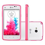 Ficha técnica e caractérísticas do produto Smartphone Dual Chip - L50 Sporty TV LG Desbloqueado Branco/Rosa Android 4.4, KitKat 3G Câmera Fotográfica 5MP Memória Interna de 4GB Wi-Fi