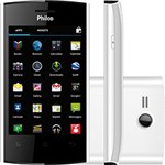 Ficha técnica e caractérísticas do produto Smartphone Dual Chip Philco Phone 350 Dual Desbloqueado, Branco Android 4.0, 3G,Wi-Fi,Câmera 3 MP,Memória Interna 512MB, GPS