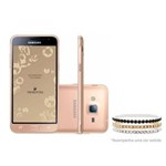Ficha técnica e caractérísticas do produto Smartphone Galaxy J5 Duos Dourado Samsung + Pulseira Swarovski