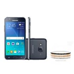 Ficha técnica e caractérísticas do produto Smartphone Galaxy J5 Duos Preto Samsung + Pulseira Swarovski