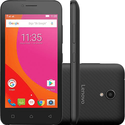 Smartphone Lenovo Vibe B Dual Chip Android 6.0 Tela 4.5" 8GB 4G Câmera 5MP - Preto