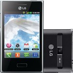 Ficha técnica e caractérísticas do produto Smartphone LG E400f Optimus L3 Desbloqueado Vivo Preto Android 2.3 Câmera 3.2MP 3G Wi-Fi Memória Interna de 2GB GPS