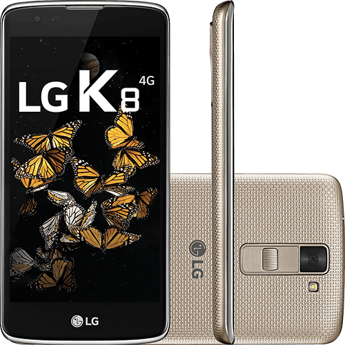 Smartphone LG K8 Dual Chip Desbloqueado Oi Android 6.0 Tela 5" 16GB 4G Câmera 8MP - Dourado