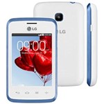 Ficha técnica e caractérísticas do produto Smartphone LG L20 D100 Branco/Azul Single Chip com Tela 3”, Android 4.4, Câmera 2MP, 3G, Wi-Fi, Bluetooth e Processador Dual Core 1 GHz