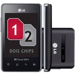 Smartphone LG OpTimus L3 Dual E405 Dual Chip Desbloqueado Oi Android 2.3 Tela 3.2" 2GB 3G Wi-Fi Câmera 3.2MP - Preto