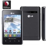 Ficha técnica e caractérísticas do produto Smartphone LG Optimus L3 Dual E405 Preto, Dual Chip, Tela 3.2 Polegadas, Android 2.3, Câmera 3.2MP, 3G, Wi-Fi, GPS, FM, MP3 e Bluetooth