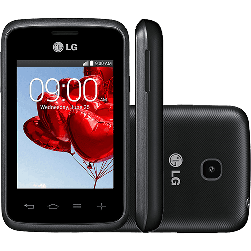 Ficha técnica e caractérísticas do produto Smartphone LG Triple L20 D107 Android 4.4 Tela 3" 4GB 3G Wi-Fi Câmera 2MP - Preto e Grafite