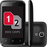 Smartphone MEU AN350 Desbloqueado Dual Chip Preto/Cinza - Android 4.1, Câmera de 3MP, Memória Interna de 2GB, Wi-fi, Blu...